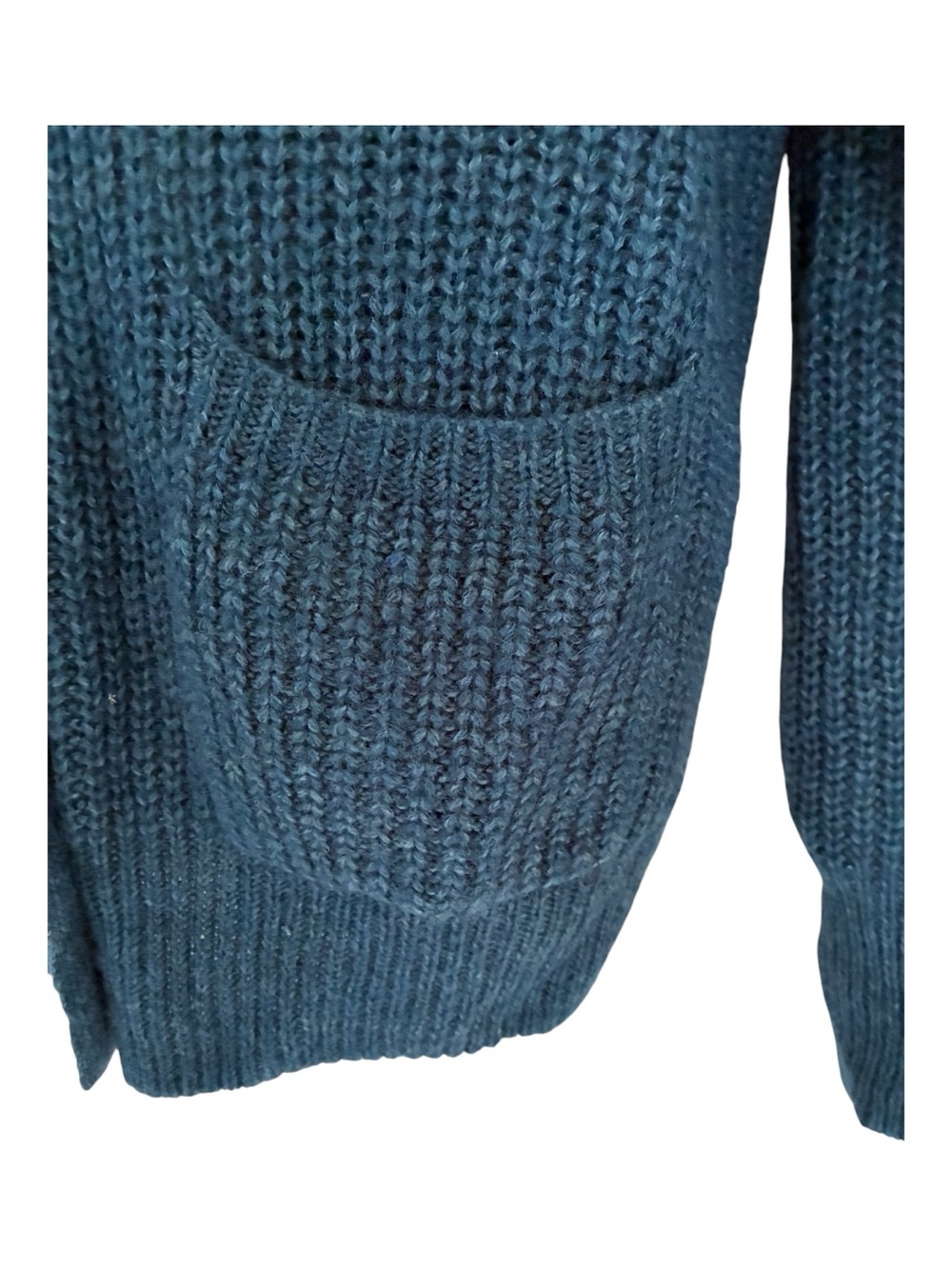VTG Moda International 2000s Victoria's Secret Cozy Teal Chunky Cardigan Sz M - Picture 3 of 7